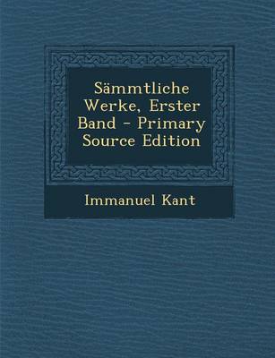 Book cover for Sammtliche Werke, Erster Band