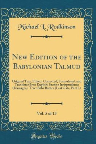 Cover of New Edition of the Babylonian Talmud, Vol. 5 of 13