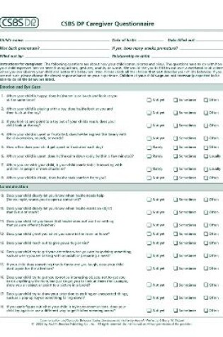 Cover of CSBS DP™ Caregiver Questionnaires