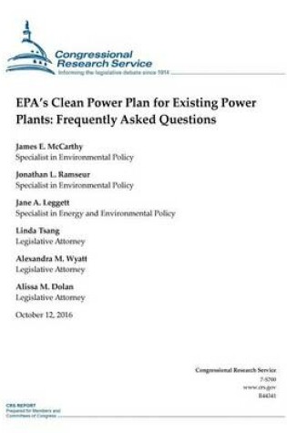 Cover of Epa's Clean Power Plan for Existing Power Plants