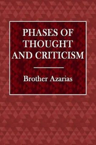 Cover of Phases of Thought and Criticism