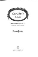 Book cover for One Man's Estate