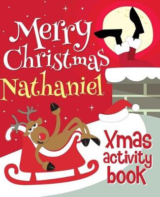 Book cover for Merry Christmas Nathaniel - Xmas Activity Book