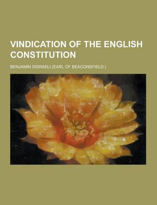 Book cover for Vindication of the English Constitution