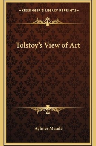 Cover of Tolstoy's View of Art