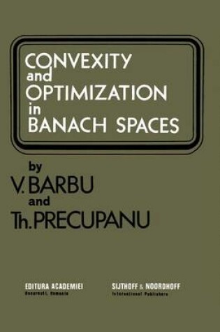 Cover of Barbu, Convex Opt Banach Sp,
