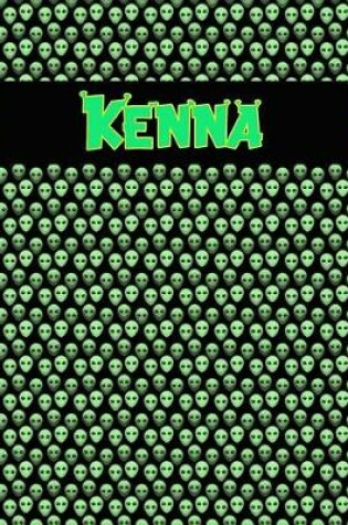 Cover of 120 Page Handwriting Practice Book with Green Alien Cover Kenna