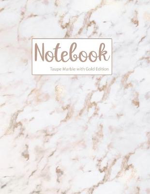 Book cover for Notebook Taupe Marble with Gold Edition