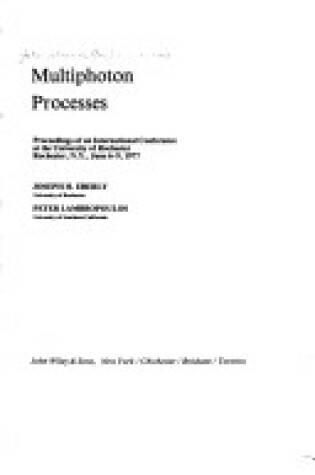 Cover of Multiphoton Processes