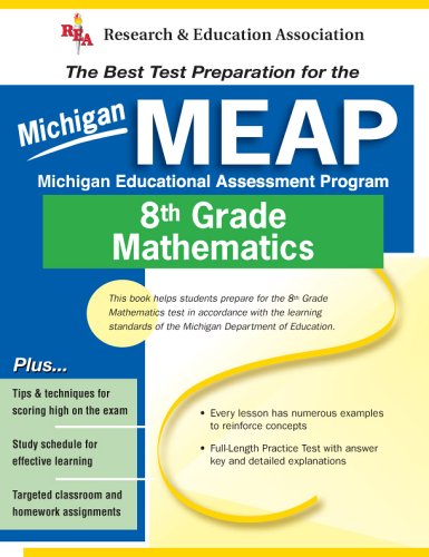 Cover of Michigan Meap Grade 8 Math (Rea) - The Best Test Prep for Mi Grade 8 Math