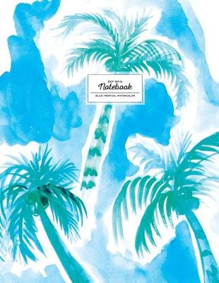 Cover of Dot Grid Notebook - Blue Tropical Watercolor