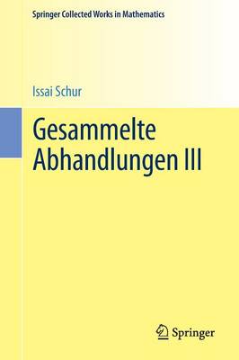 Cover of Gesammelte Abhandlungen III