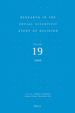 Cover of Research in the Social Scientific Study of Religion, Volume 19