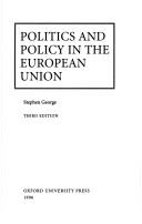 Book cover for Politics and Policy in the European Union