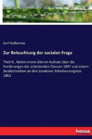 Cover of Zur Beleuchtung der socialen Frage