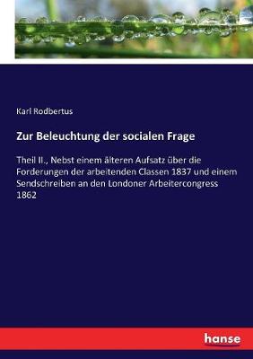 Book cover for Zur Beleuchtung der socialen Frage