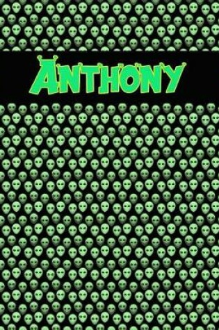 Cover of 120 Page Handwriting Practice Book with Green Alien Cover Anthony