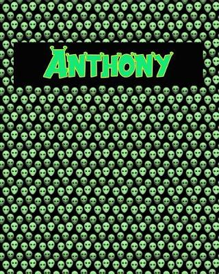 Book cover for 120 Page Handwriting Practice Book with Green Alien Cover Anthony