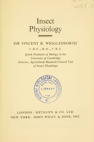 Cover of Principles of Insect Physiology