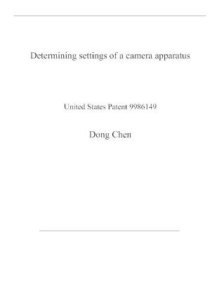 Book cover for Determining settings of a camera apparatus