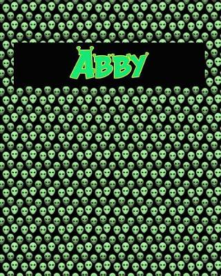 Book cover for 120 Page Handwriting Practice Book with Green Alien Cover Abby