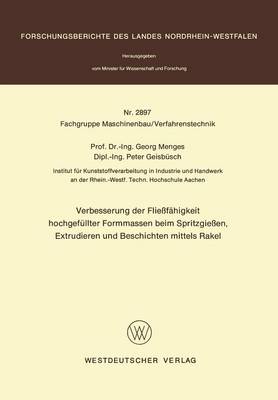 Book cover for Verbesserung Der Fliessfeahigkeit Hochgefeullter Form-Massen Beim Spritzgiessen, Extrudieren Und Beschichten Mittels Rakel