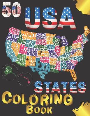 Book cover for 50 usa states coloring book