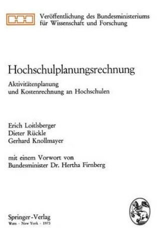 Cover of Hochschulplanungsrechnung