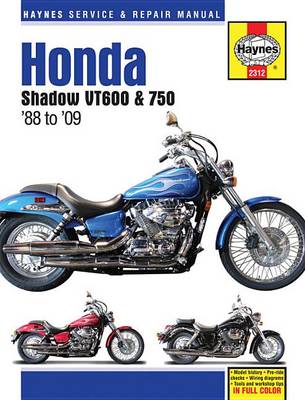 Book cover for Honda Shadow VT600 & 750 Motorcycle Repair Manual