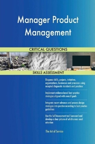 Cover of Manager Product Management Critical Questions Skills Assessment