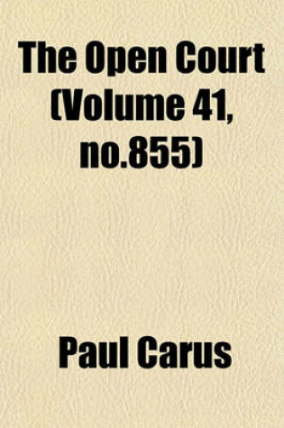 Cover of The Open Court (Volume 41, No.855)