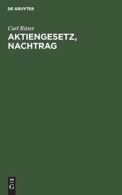 Book cover for Aktiengesetz, Nachtrag