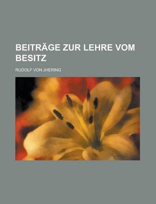 Book cover for Beitrage Zur Lehre Vom Besitz