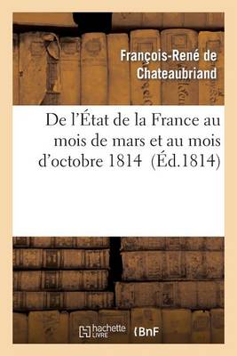 Book cover for de l'Etat de la France Au Mois de Mars Et Au Mois d'Octobre 1814