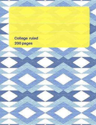 Book cover for Modern Chevron Pattern Rich Blue Color Composition College Ruled Book