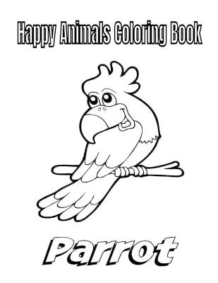 Book cover for Happy Animals Coloring Book