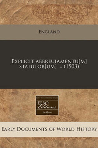 Cover of Explicit Abbreuiamentu[m] Statutor[um] ... (1503)