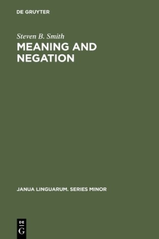 Cover of Meaning and Negation