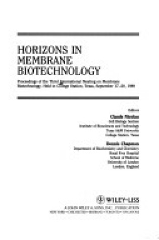 Cover of Horizons in Membrane Biotechnology