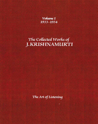 Book cover for The Collected Works of J.Krishnamurti  - Volume I 1933-1934