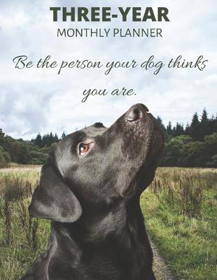 Book cover for Three Year Monthly Planner Starting 2020 Agenda with Weekly Plan Space - Best Gift For Dog Owner - Funny Black Labrador Retriever Appointment Book for 2021 & 2022