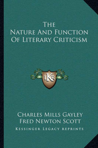 Cover of The Nature and Function of Literary Criticism