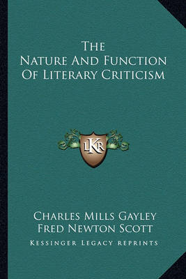 Book cover for The Nature and Function of Literary Criticism