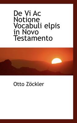 Book cover for de VI AC Notione Vocabuli Elpis in Novo Testamento