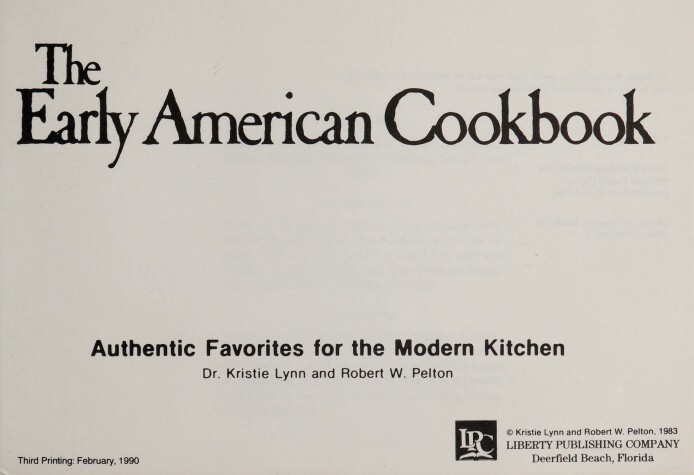 Book cover for Early American Cook Book