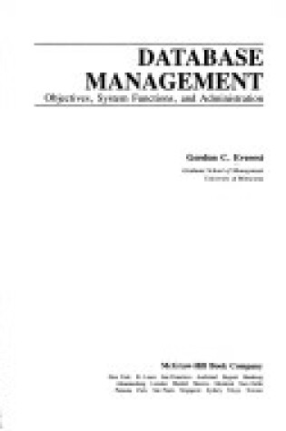 Cover of Data Base Management