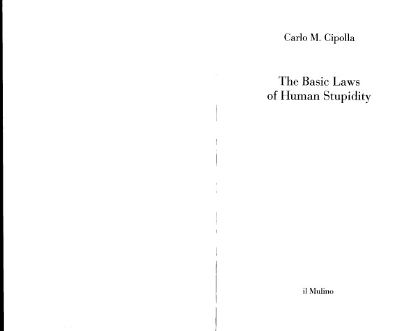 Book cover for The basico laws of human stupidity