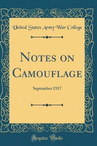 Cover of Notes on Camouflage: September 1917 (Classic Reprint)