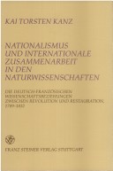 Book cover for Nationalismus Und Internationale Zusammenarbeit in Den Naturwissenschaften