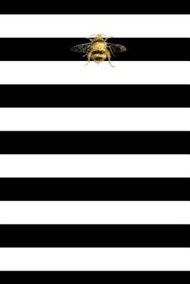 Book cover for Black White Stripes Notebook Golden Bee